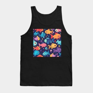 A Seamless Pattern of Adorable Pastel Fish Tank Top